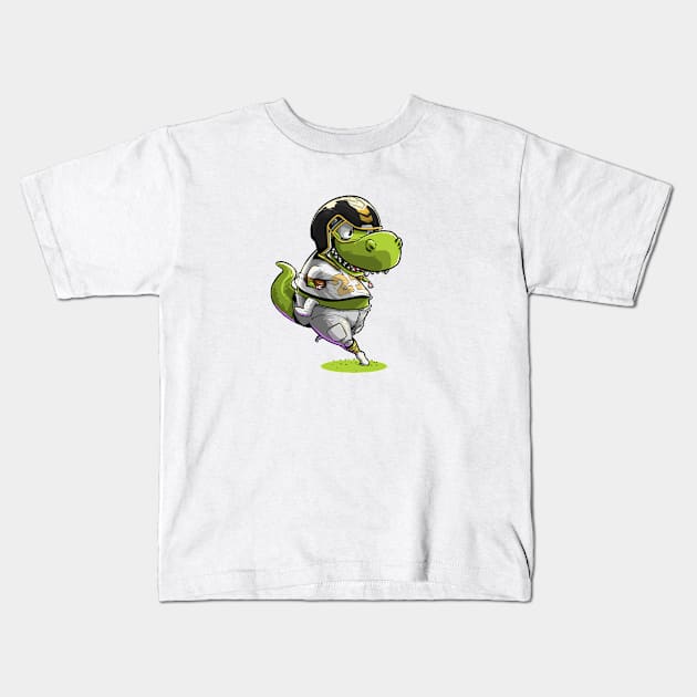 American Football Dinosaur - Tyrannosaurus Rex Kids T-Shirt by iHeartDinosaurs